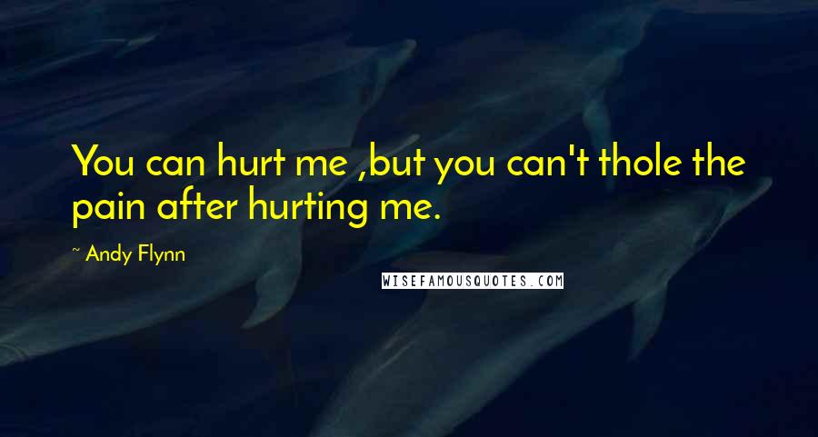 Andy Flynn Quotes: You can hurt me ,but you can't thole the pain after hurting me.