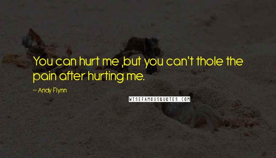 Andy Flynn Quotes: You can hurt me ,but you can't thole the pain after hurting me.