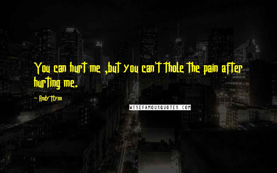 Andy Flynn Quotes: You can hurt me ,but you can't thole the pain after hurting me.