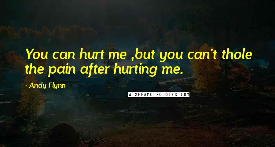 Andy Flynn Quotes: You can hurt me ,but you can't thole the pain after hurting me.