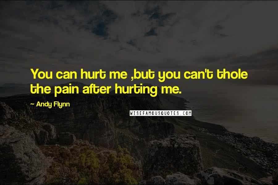 Andy Flynn Quotes: You can hurt me ,but you can't thole the pain after hurting me.