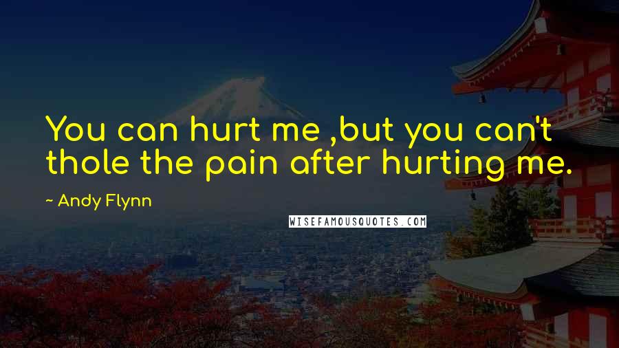 Andy Flynn Quotes: You can hurt me ,but you can't thole the pain after hurting me.