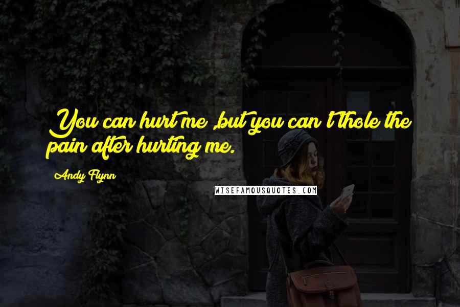 Andy Flynn Quotes: You can hurt me ,but you can't thole the pain after hurting me.