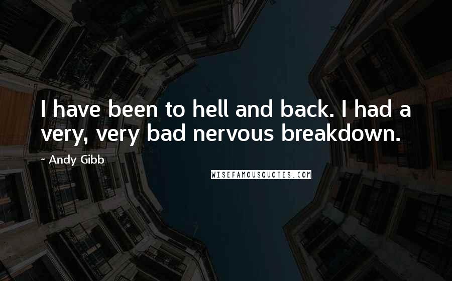 Andy Gibb Quotes: I have been to hell and back. I had a very, very bad nervous breakdown.