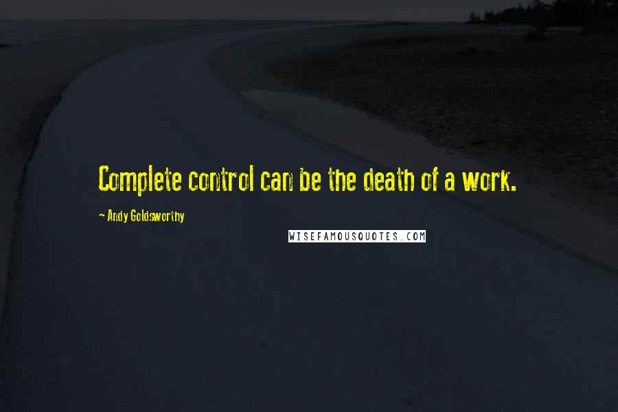 Andy Goldsworthy Quotes: Complete control can be the death of a work.