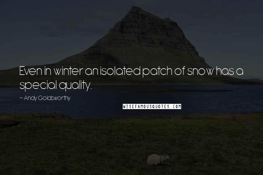 Andy Goldsworthy Quotes: Even in winter an isolated patch of snow has a special quality.