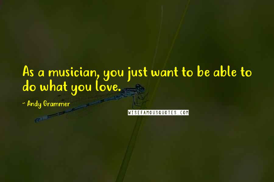 Andy Grammer Quotes: As a musician, you just want to be able to do what you love.