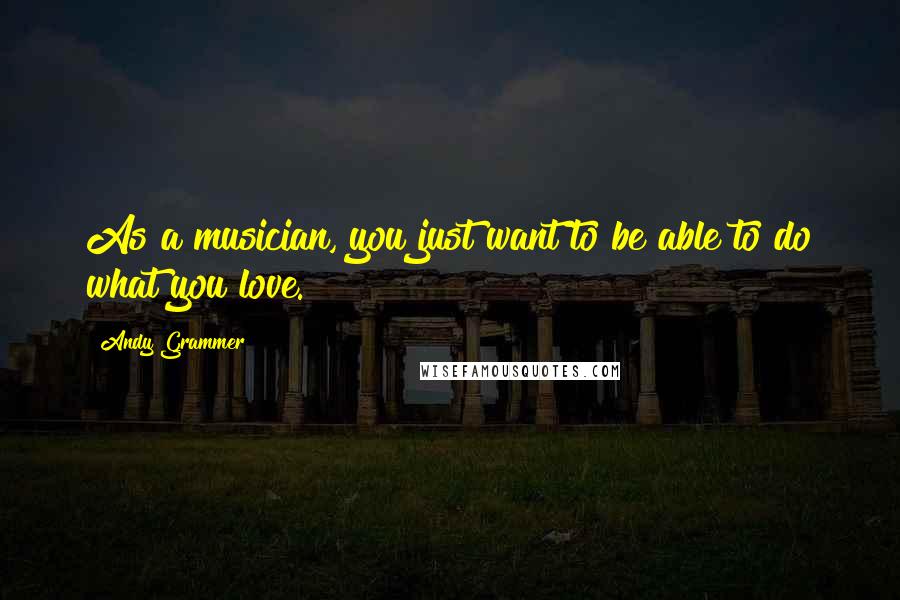 Andy Grammer Quotes: As a musician, you just want to be able to do what you love.