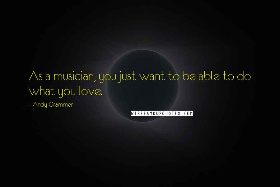 Andy Grammer Quotes: As a musician, you just want to be able to do what you love.