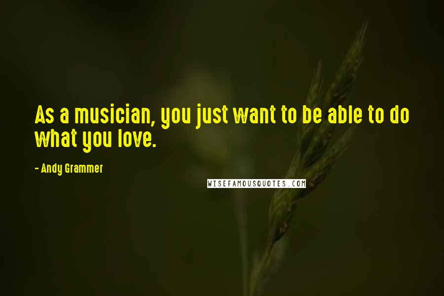Andy Grammer Quotes: As a musician, you just want to be able to do what you love.