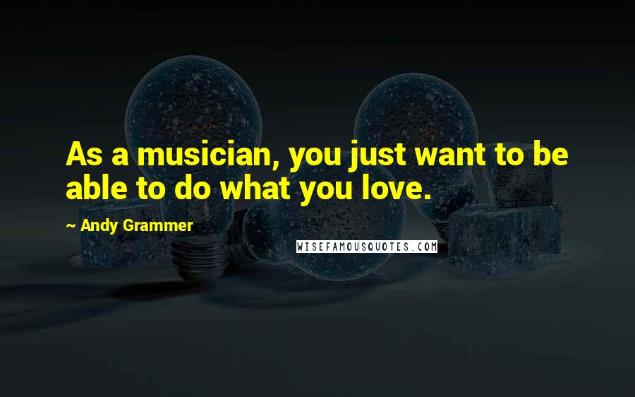 Andy Grammer Quotes: As a musician, you just want to be able to do what you love.