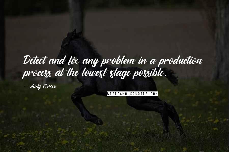 Andy Grove Quotes: Detect and fix any problem in a production process at the lowest stage possible.