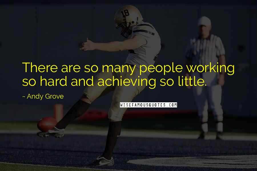 Andy Grove Quotes: There are so many people working so hard and achieving so little.