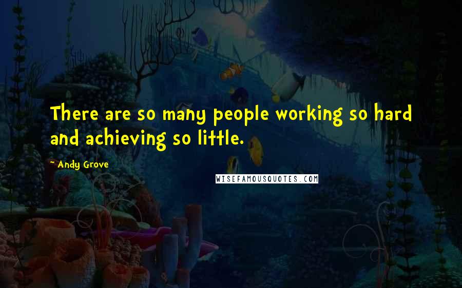 Andy Grove Quotes: There are so many people working so hard and achieving so little.