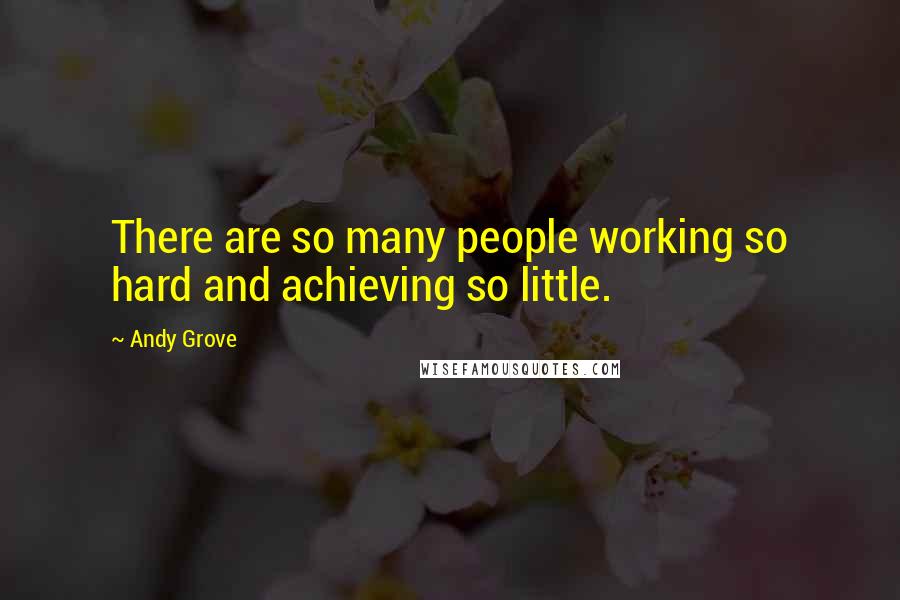 Andy Grove Quotes: There are so many people working so hard and achieving so little.