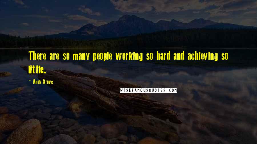 Andy Grove Quotes: There are so many people working so hard and achieving so little.