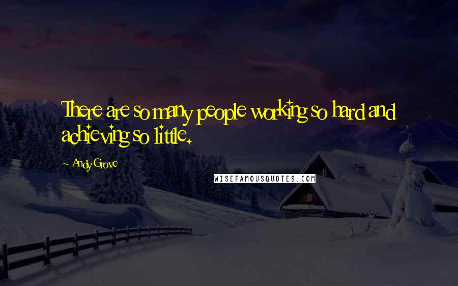 Andy Grove Quotes: There are so many people working so hard and achieving so little.