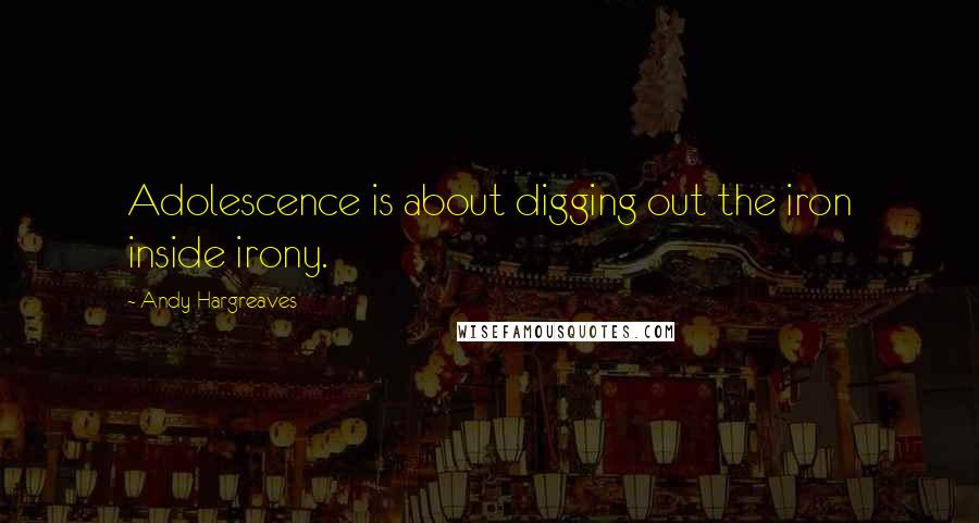 Andy Hargreaves Quotes: Adolescence is about digging out the iron inside irony.