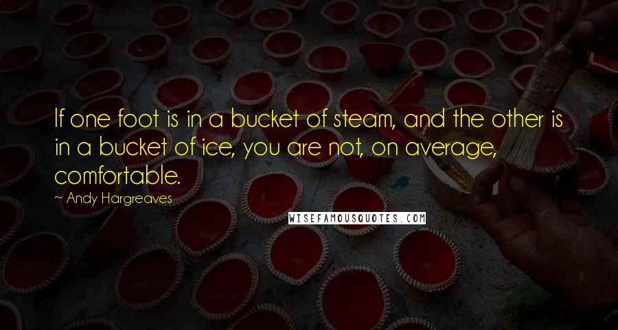 Andy Hargreaves Quotes: If one foot is in a bucket of steam, and the other is in a bucket of ice, you are not, on average, comfortable.
