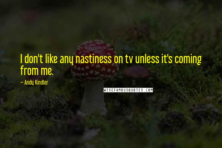 Andy Kindler Quotes: I don't like any nastiness on tv unless it's coming from me.