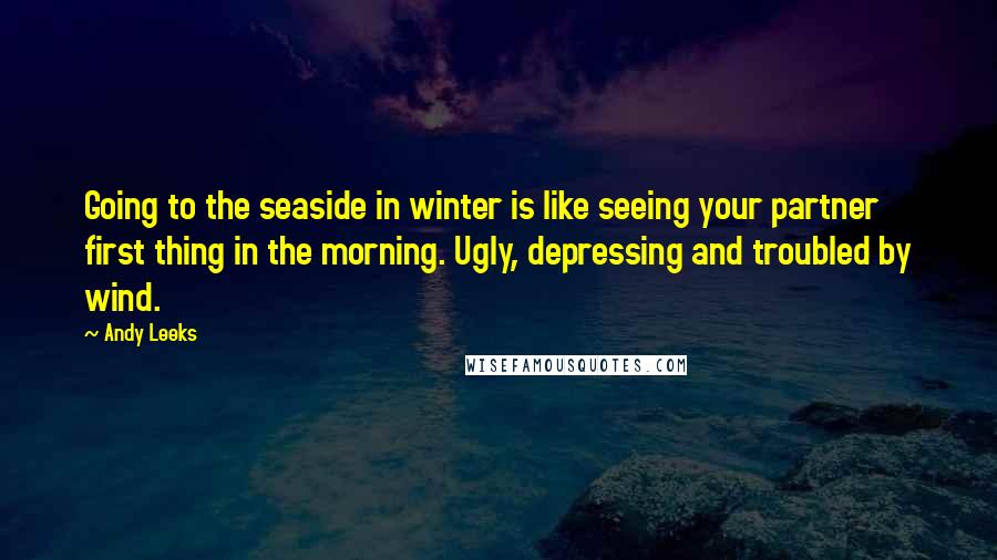 Andy Leeks Quotes: Going to the seaside in winter is like seeing your partner first thing in the morning. Ugly, depressing and troubled by wind.