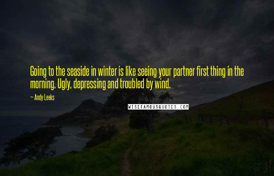 Andy Leeks Quotes: Going to the seaside in winter is like seeing your partner first thing in the morning. Ugly, depressing and troubled by wind.