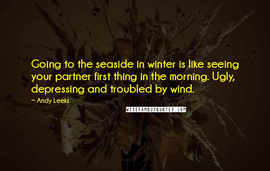 Andy Leeks Quotes: Going to the seaside in winter is like seeing your partner first thing in the morning. Ugly, depressing and troubled by wind.