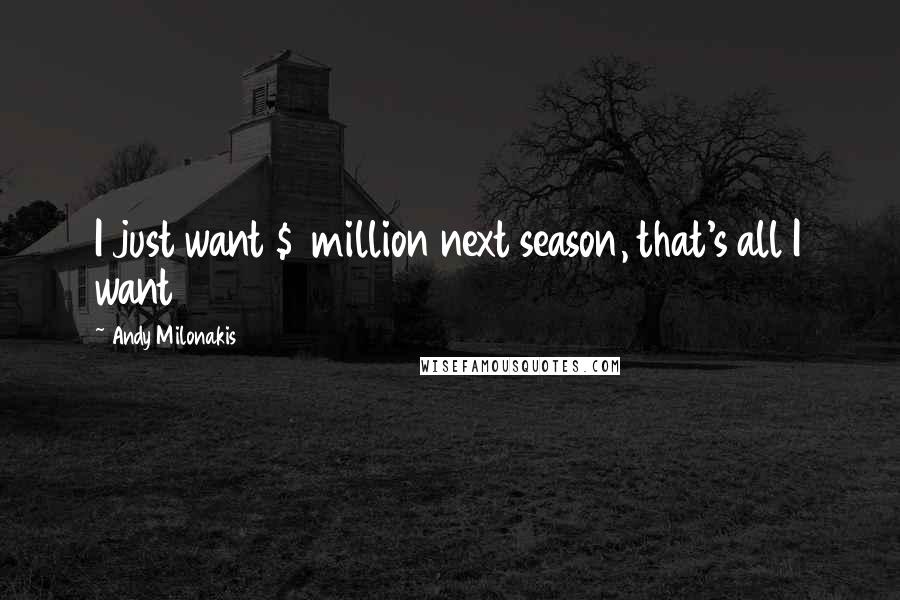Andy Milonakis Quotes: I just want $1 million next season, that's all I want