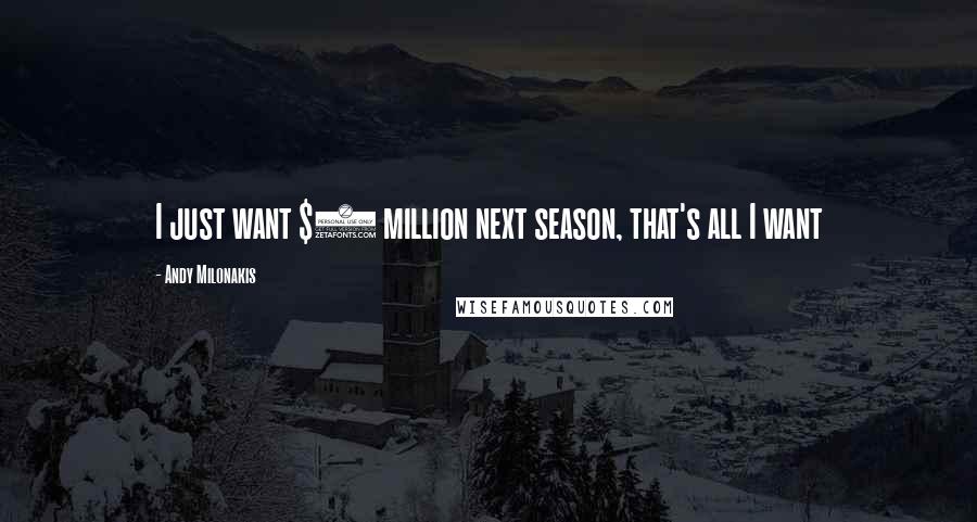 Andy Milonakis Quotes: I just want $1 million next season, that's all I want