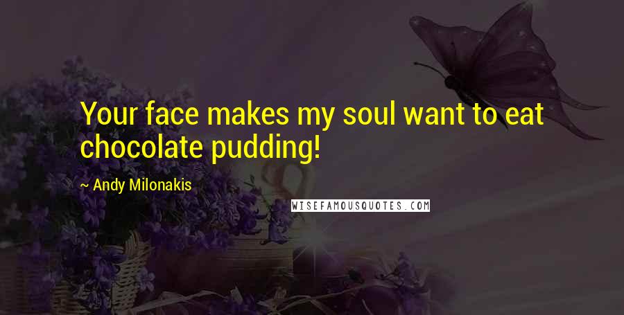 Andy Milonakis Quotes: Your face makes my soul want to eat chocolate pudding!