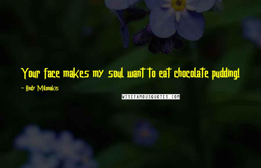 Andy Milonakis Quotes: Your face makes my soul want to eat chocolate pudding!