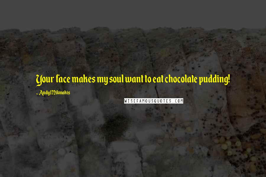 Andy Milonakis Quotes: Your face makes my soul want to eat chocolate pudding!