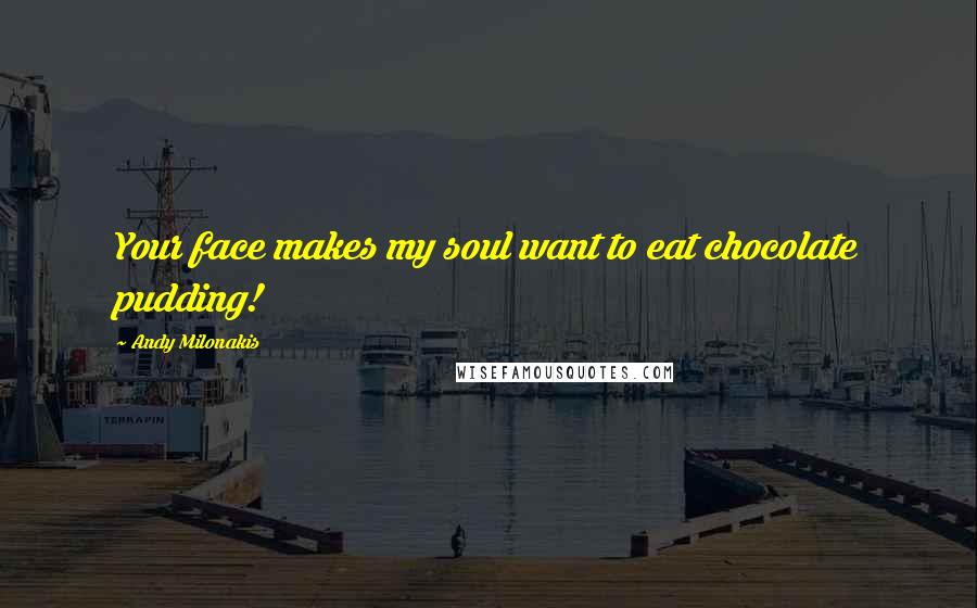 Andy Milonakis Quotes: Your face makes my soul want to eat chocolate pudding!