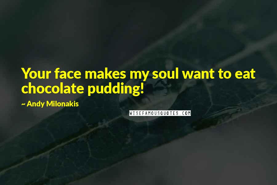 Andy Milonakis Quotes: Your face makes my soul want to eat chocolate pudding!