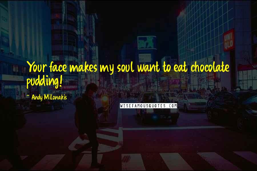 Andy Milonakis Quotes: Your face makes my soul want to eat chocolate pudding!