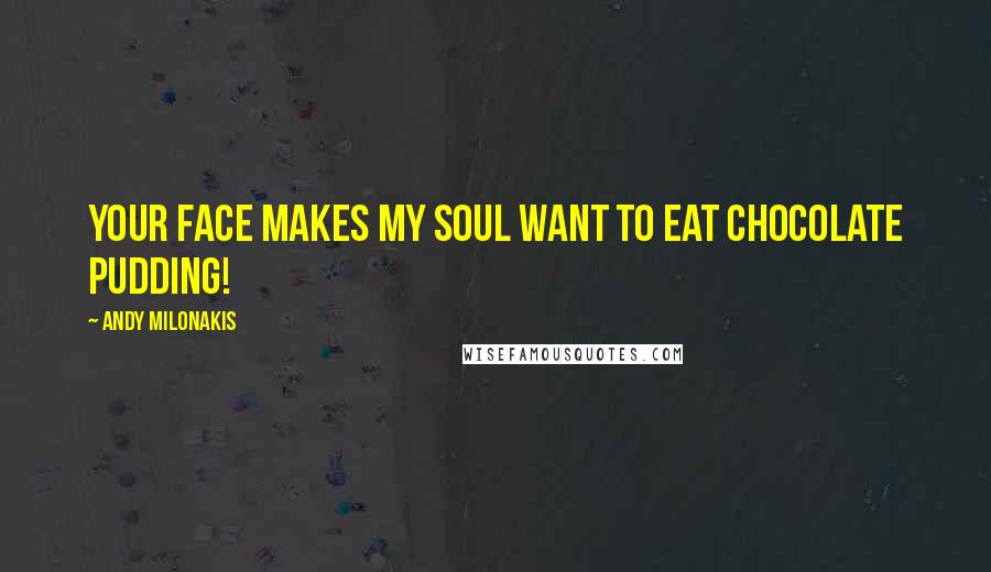 Andy Milonakis Quotes: Your face makes my soul want to eat chocolate pudding!