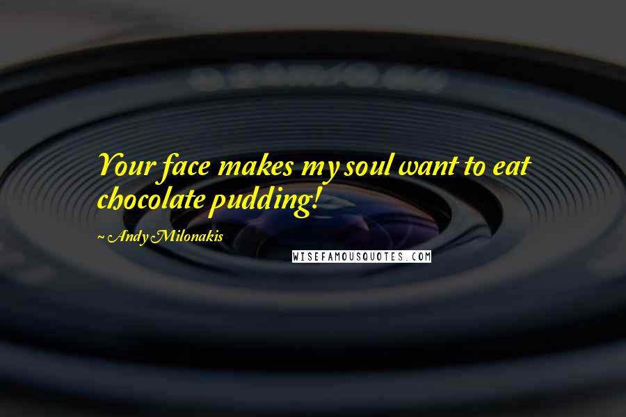 Andy Milonakis Quotes: Your face makes my soul want to eat chocolate pudding!