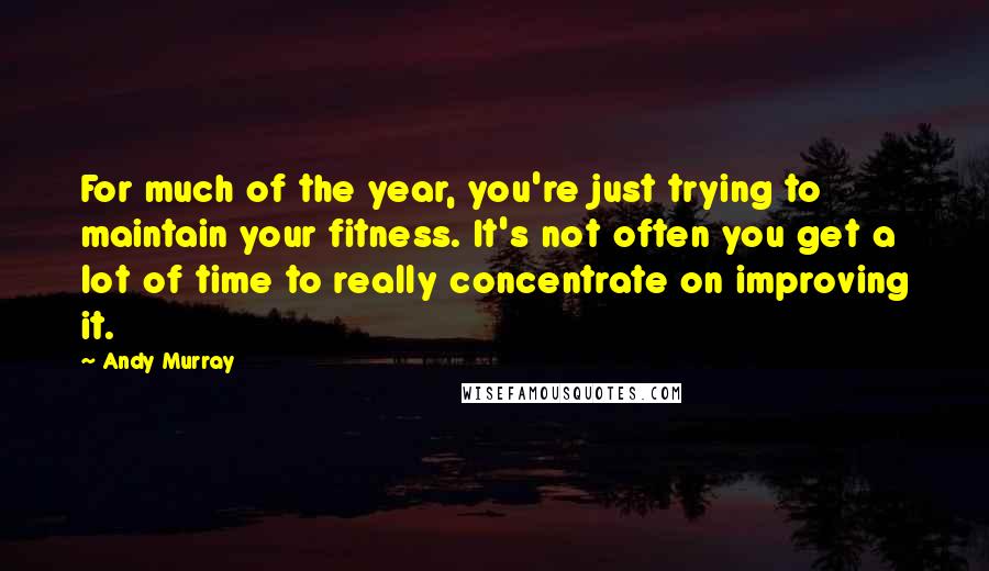 Andy Murray Quotes: For much of the year, you're just trying to maintain your fitness. It's not often you get a lot of time to really concentrate on improving it.
