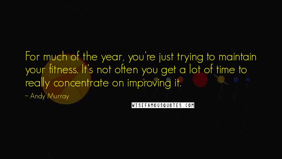Andy Murray Quotes: For much of the year, you're just trying to maintain your fitness. It's not often you get a lot of time to really concentrate on improving it.