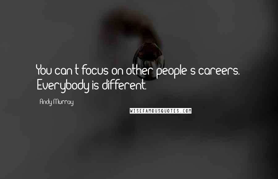 Andy Murray Quotes: You can't focus on other people's careers. Everybody is different.