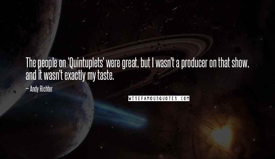 Andy Richter Quotes: The people on 'Quintuplets' were great, but I wasn't a producer on that show, and it wasn't exactly my taste.