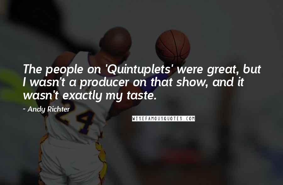 Andy Richter Quotes: The people on 'Quintuplets' were great, but I wasn't a producer on that show, and it wasn't exactly my taste.