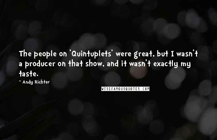 Andy Richter Quotes: The people on 'Quintuplets' were great, but I wasn't a producer on that show, and it wasn't exactly my taste.