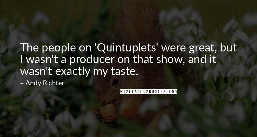 Andy Richter Quotes: The people on 'Quintuplets' were great, but I wasn't a producer on that show, and it wasn't exactly my taste.