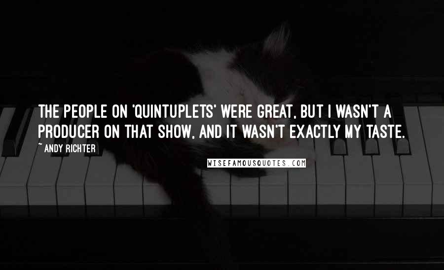 Andy Richter Quotes: The people on 'Quintuplets' were great, but I wasn't a producer on that show, and it wasn't exactly my taste.