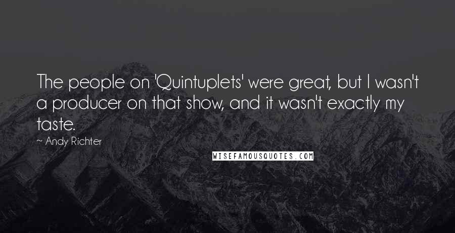 Andy Richter Quotes: The people on 'Quintuplets' were great, but I wasn't a producer on that show, and it wasn't exactly my taste.