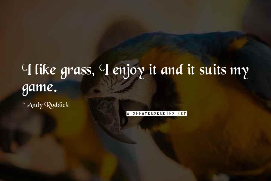 Andy Roddick Quotes: I like grass, I enjoy it and it suits my game.