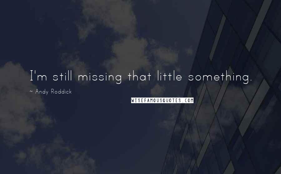 Andy Roddick Quotes: I'm still missing that little something.