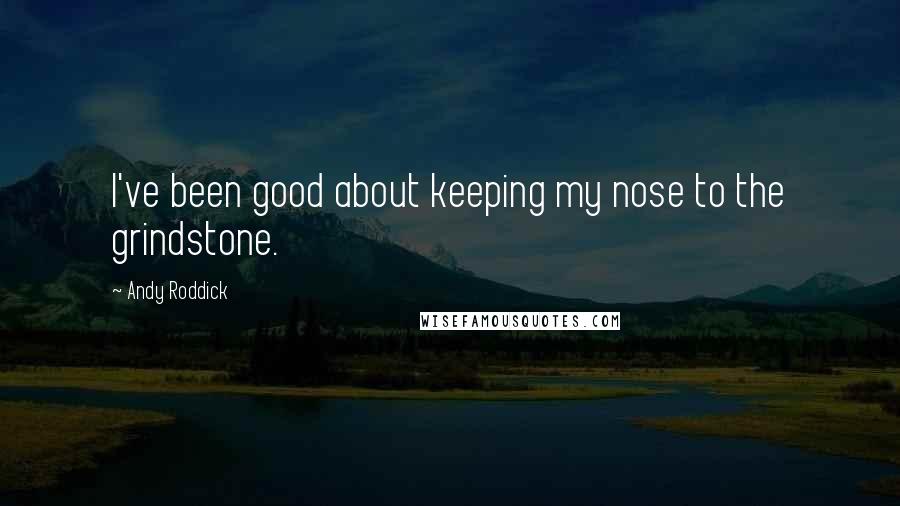 Andy Roddick Quotes: I've been good about keeping my nose to the grindstone.