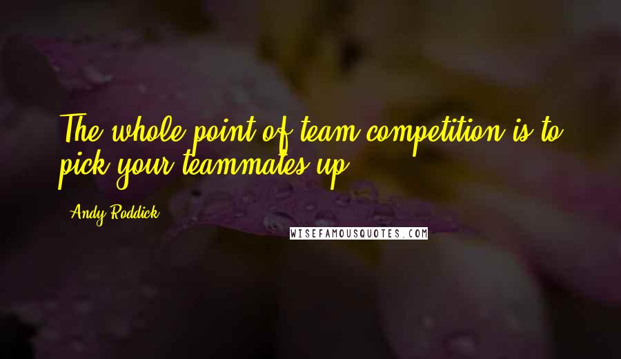 Andy Roddick Quotes: The whole point of team competition is to pick your teammates up,